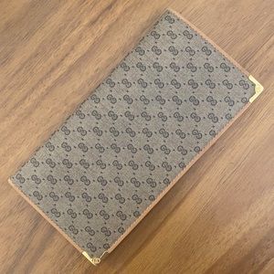 Vintage 80s Gucci GG Monogram Checkbook Wallet
